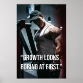 Growth Looks Boring at First Gym Motivation Quote ポスター (正面)