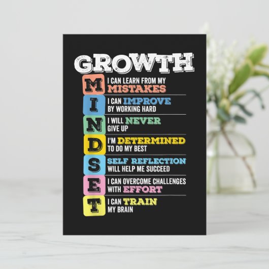 Growth Mindset Classroom Brain Motivation Entrepre 招待状 (スタンド正面)