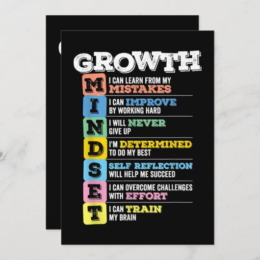 Growth Mindset Classroom Brain Motivation Entrepre 招待状 (正面/裏面)