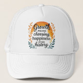 Growth Mindset Hat — Choosing Happiness Over Histo キャップ (正面)