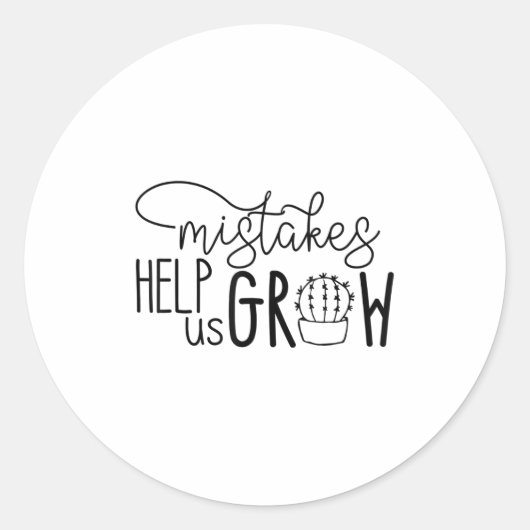 Growth Mindset Teacher Mistakes Help Us Grow Men W ラウンドシール (正面)