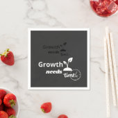Growth Needs Time – Minimal Motivational Quote Pos スタンダードカクテルナプキン (インサイチュ)