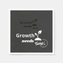 Growth Needs Time – Minimal Motivational Quote Pos スタンダードカクテルナプキン