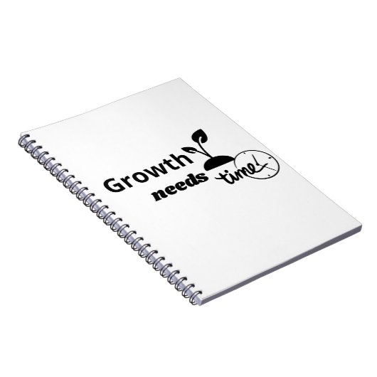 Growth Needs Time – Minimal Motivational Quote Pos ノートブック (右側)
