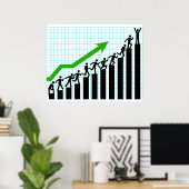 Growth Success Progress Bar Chart ポスター (ホームオフィス)