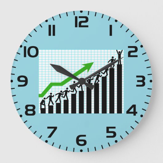 Growth Success Progress Bar Chart ラージ壁時計 (正面)