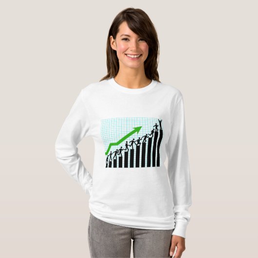 Growth Success Progress Bar Chart Tシャツ (正面フル)