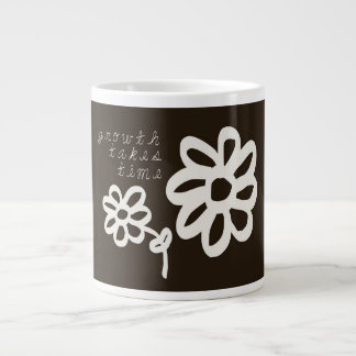 Growth Takes Time Motivational Inspiring Postcard  ジャンボコーヒーマグカップ