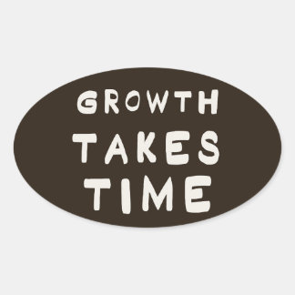 Growth Takes Time Motivational Inspiring Postcard  楕円形シール