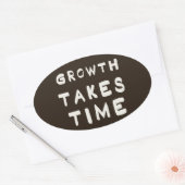 Growth Takes Time Motivational Inspiring Postcard  楕円形シール (封筒)