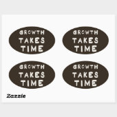 Growth Takes Time Motivational Inspiring Postcard  楕円形シール (シート)