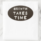 Growth Takes Time Motivational Inspiring Postcard  楕円形シール (バッグ)