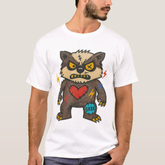 GRRR Badger — 怒ってて愛らしい Tシャツ