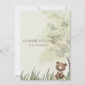 Grrrr-eeting私たちすぐに耐える男の子のシャワー 招待状 (裏面)