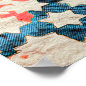 gruのレトロヴィンテージ抽象芸術パッチワーク背景 ポスター (角)