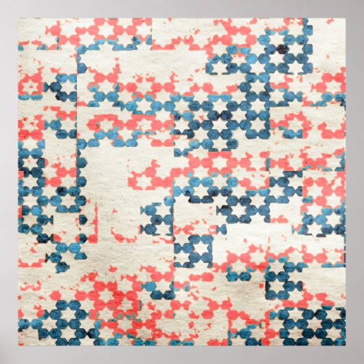 gruのレトロヴィンテージ抽象芸術パッチワーク背景 ポスター (正面)
