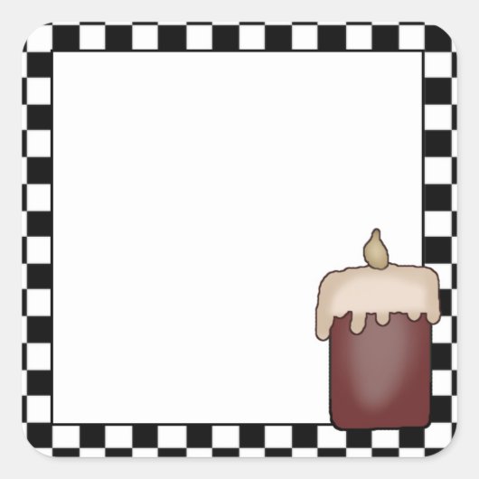 Grubby Candle Countryをテーマにしたシール スクエアシール (正面)