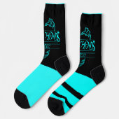 Grubby Hands Logo Crew Socks (cyan and black) ソックス (左)
