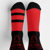 Grubby Hands Logo Crew Socks (Red and Black) ソックス (上部)