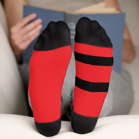 Grubby Hands Logo Crew Socks (Red and Black) ソックス (底面)