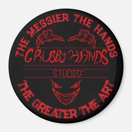 Grubby Hands Studio Logo+Motto Magnet マグネット (正面)