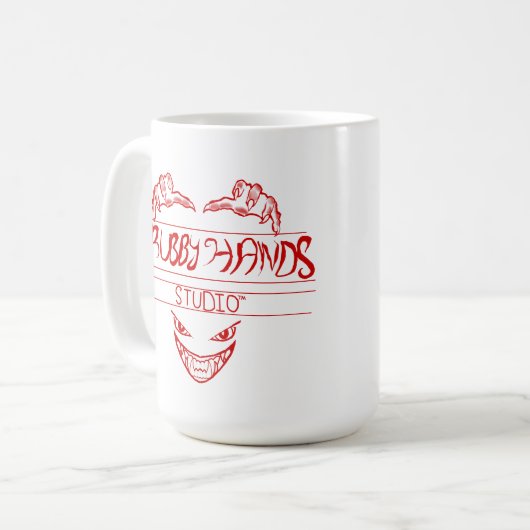 Grubby Hands Studio Logo + Motto Mug コーヒーマグカップ (正面左)