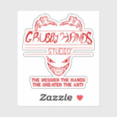 Grubby Hands Studio Logo + Motto Vinyl Sticker シール (シート)