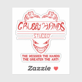 Grubby Hands Studio Logo + Motto Vinyl Sticker シール