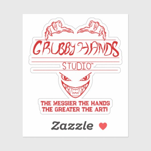 Grubby Hands Studio Logo + Motto Vinyl Sticker シール (シート)