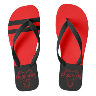Grubby Hands Studio Red Flip Flops ビーチサンダル