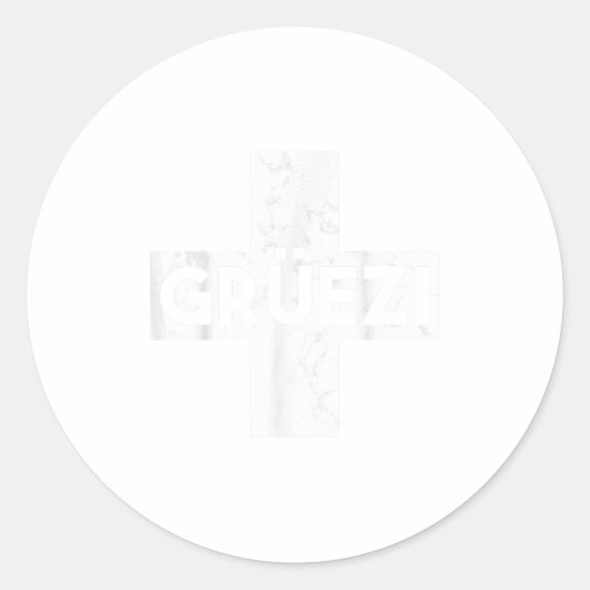 Grüessech Swiss Saying Grüezi Schweiz ラウンドシール (正面)