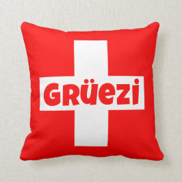 Grueziのスイスの旗の世界の最もかわいいこんにちは クッション