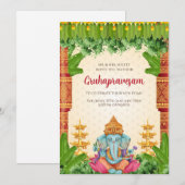Gruhapravesam 招待状 Grihapravesh 式典の招待状 (正面/裏面)