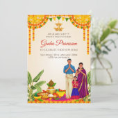 Gruhapravesh インビテーション & Gruhapravesam 招待状 (スタンド正面)