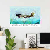 Grumman A-6 Intruderが写真描写に入ら絵を描ず! ポスター (ホームオフィス)