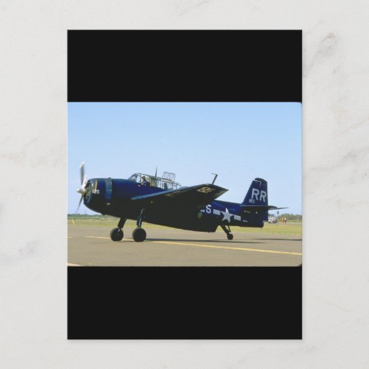 Grumman TBM Avenger、離れ Front_WWII飛行機 ポストカード (正面)