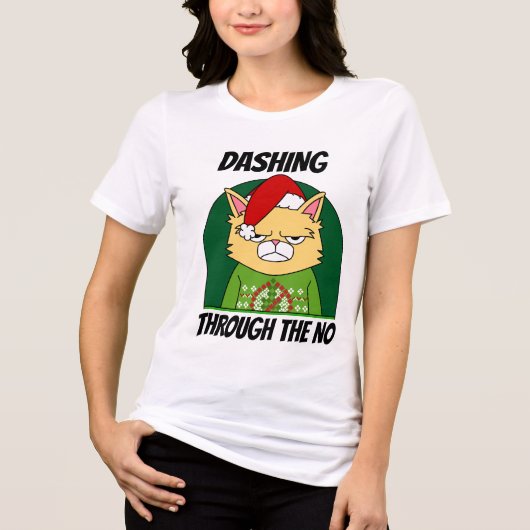 GRUMP CAT DASHING THROUGH THE NO Tシャツ  (正面)