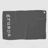 Grumpa Funny Grumpy Grandpa in Black and White ゴルフタオル (横)