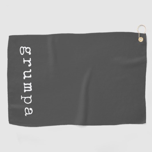 Grumpa Funny Grumpy Grandpa in Black and White ゴルフタオル (横)