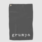 Grumpa Funny Grumpy Grandpa in Black and White ゴルフタオル (正面)