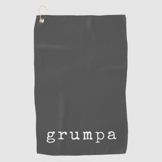 Grumpa Funny Grumpy Grandpa in Black and White ゴルフタオル (正面)