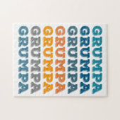 Grumpa | Funny Grumpy Grandpa Retro Text Design ジグソーパズル (横)