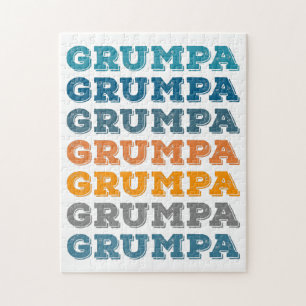 Grumpa   Funny Grumpy Grandpa Retro Text Design  ジグソーパズル