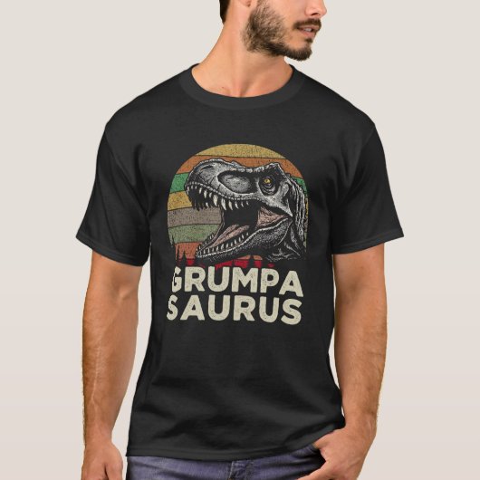 Grumpa Saurus Dinosaur Father's day Tシャツ (正面)