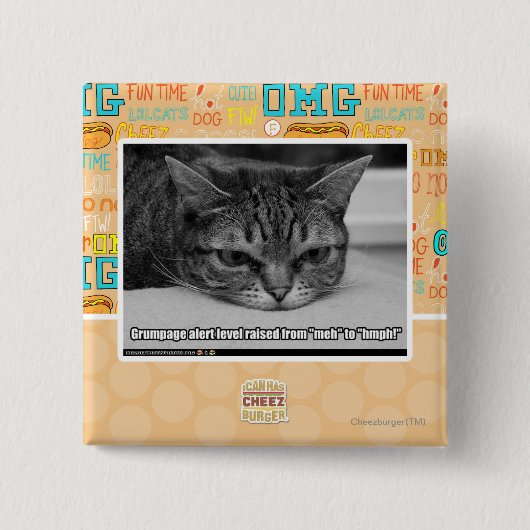 Grumpage警報 缶バッジ (正面)