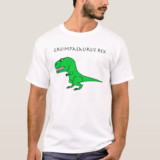 Grumpasaurusのレックスの緑 Tシャツ (正面)
