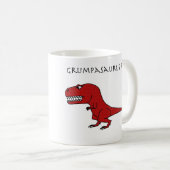 Grumpasaurusのレックスの赤い織り目加工のマグ コーヒーマグカップ (正面右)
