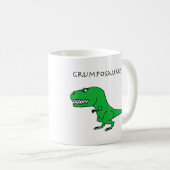 Grumposaurusのレックスの緑の織り目加工のマグ コーヒーマグカップ (正面右)