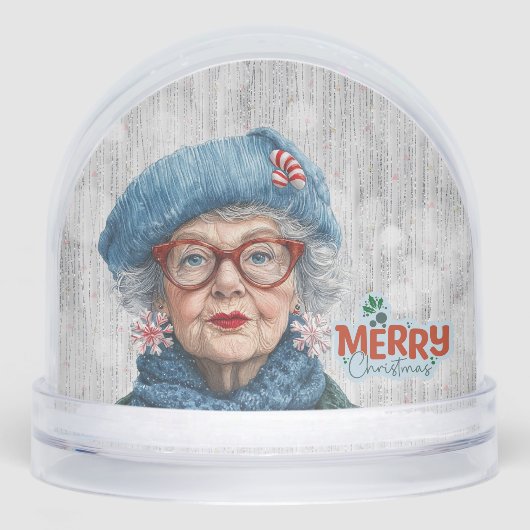 Grumpy Aging Female Friend Snow Globe (正面)