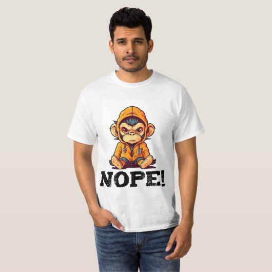 Grumpy Ape: Funny design for monkey lovers T-Shirt Tシャツ (正面フル)